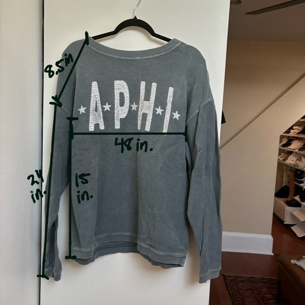 Alpha Phi Ribbed Crewneck Sz Large - Picture 2 of 4
